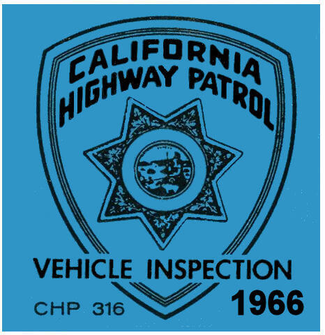 1966 California Inspection Sticker